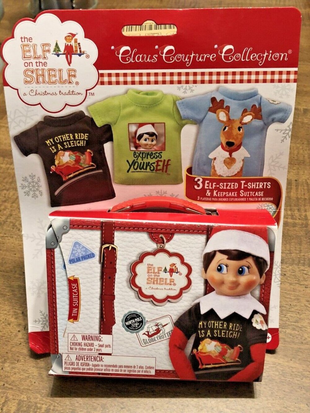 Elf on the Shelf Claus Couture "Express YoursELF" 3 Elf-sized T-shirts w/Case
